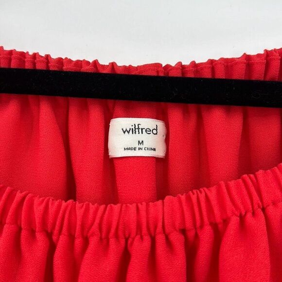 Aritzia Wilfred Womens Orange Red Sartre Off the Shoulder Top Medium - Picture 3 of 7